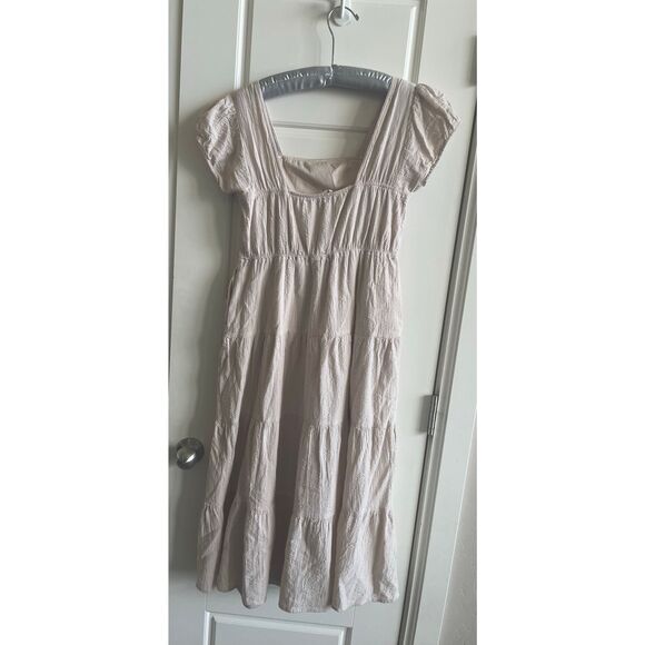 Listicle boho cream crochet gauze dress - Picture 2 of 4